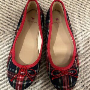 Jcrew Crewcuts Girls Plaid Ballet Flat, Size 2